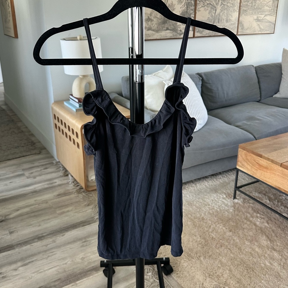 BB Dakota Black Ruffle Cami Top